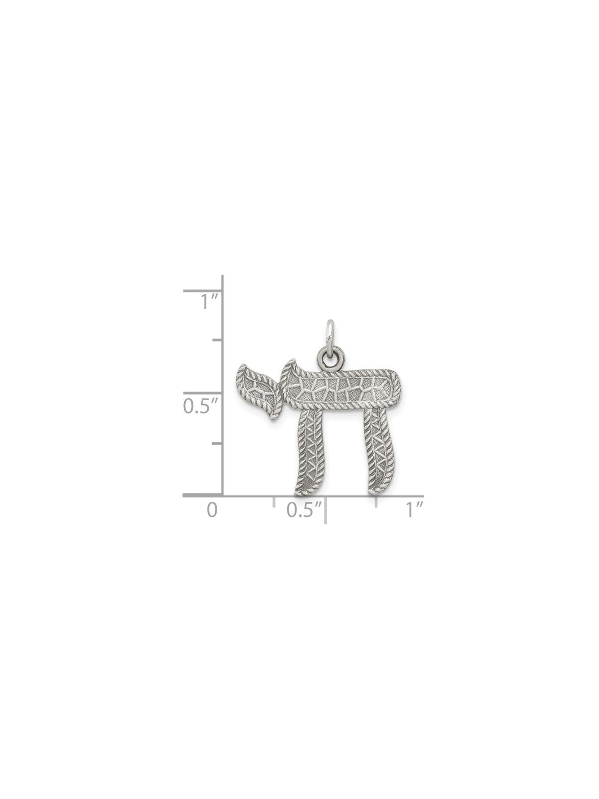 Sterling Silver Embossed Antiqued Chai Pendant | Jewelry | Judaica